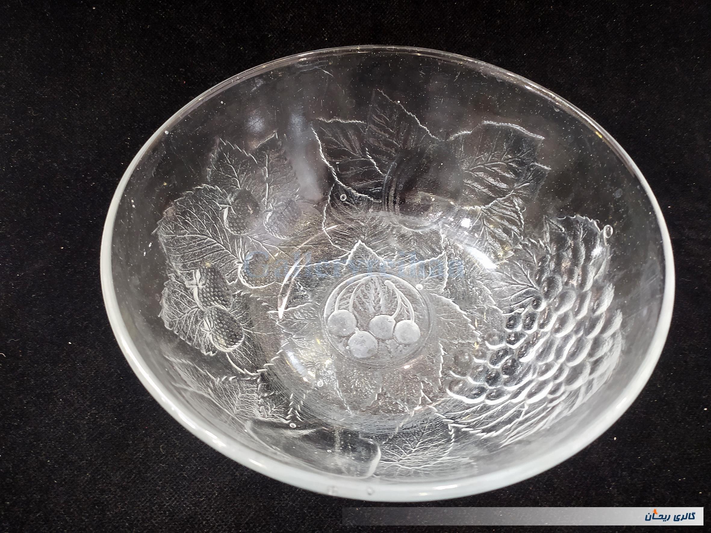 میوه خوری یا کاسه شیشه ای طرح برجسته 