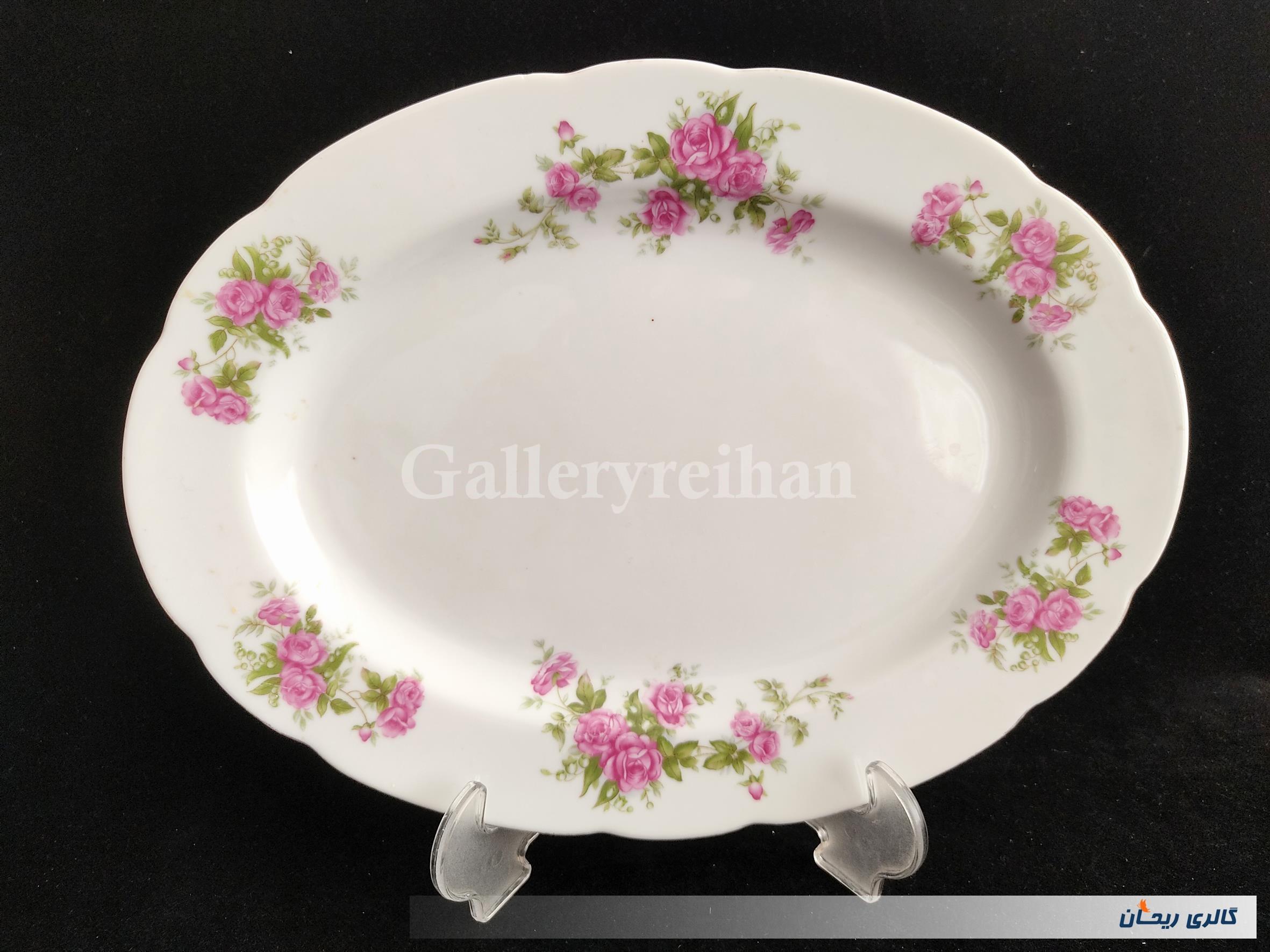 دیس قدیمی طرح گل سرخی زیبا سایز بزرگ