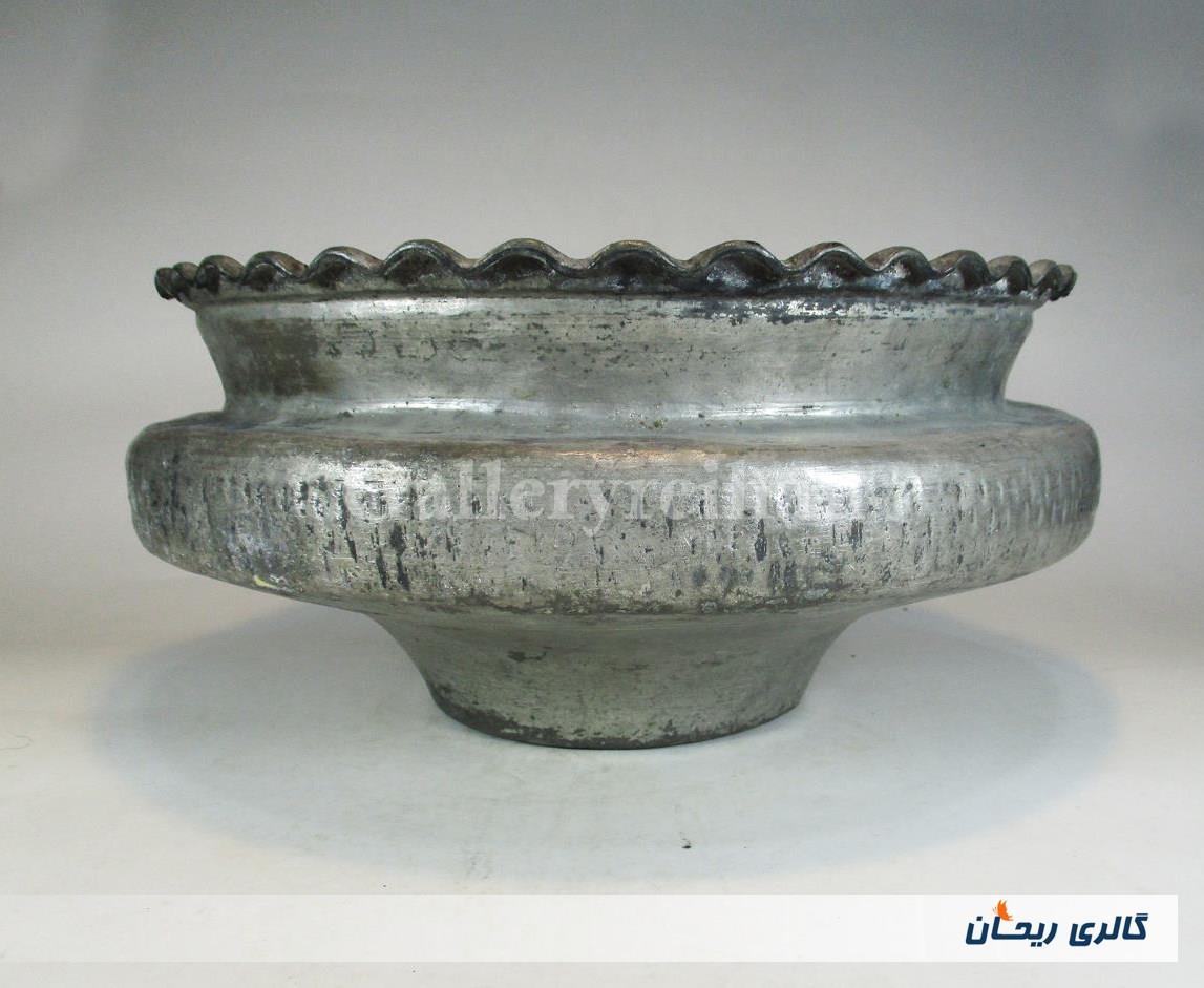 تاس مسی قدیمی قاجاری دستساز کنگره دار 