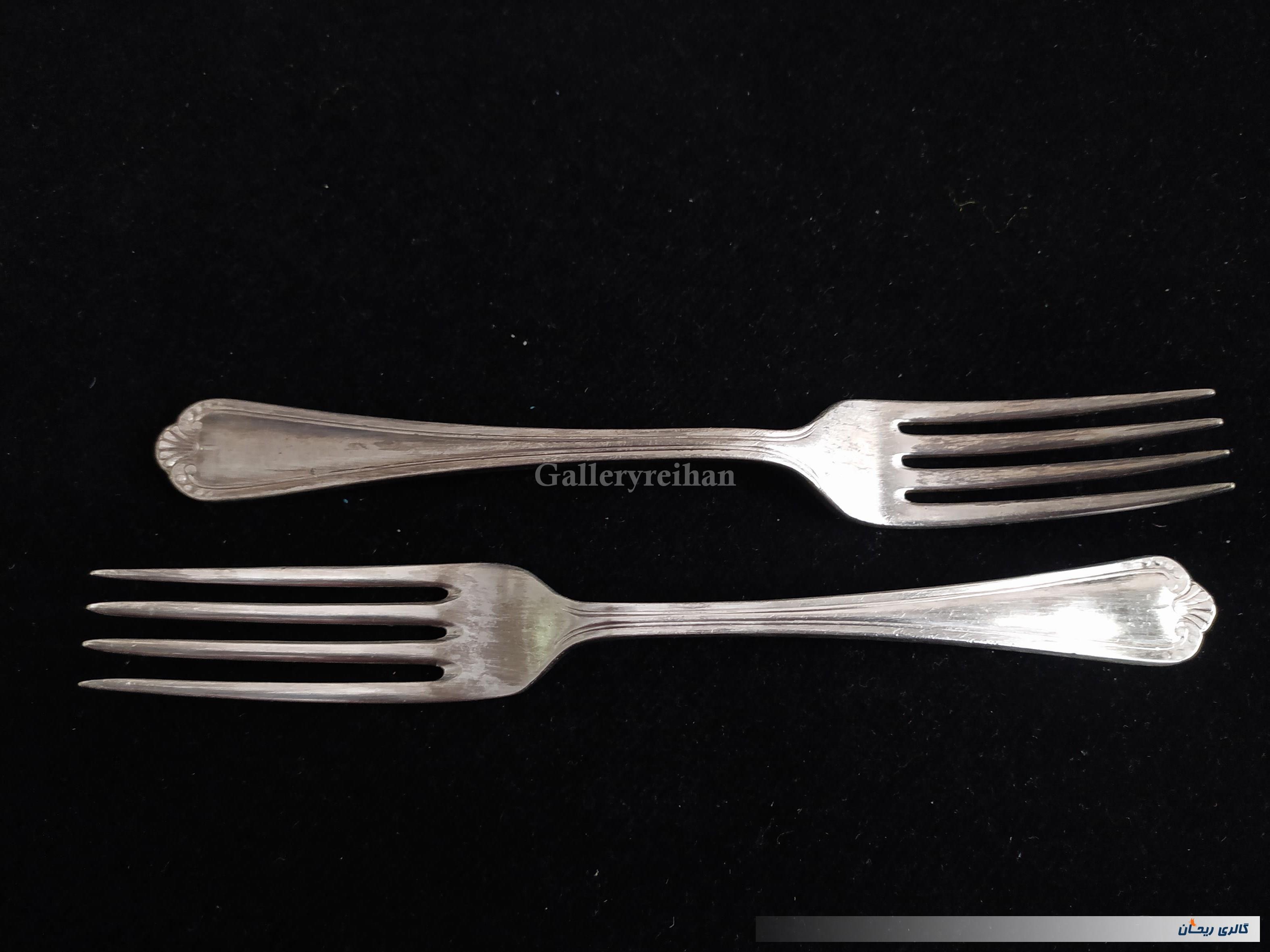 2عدد چنگال قدیمی نوربلین انگلیس روکش نقره 