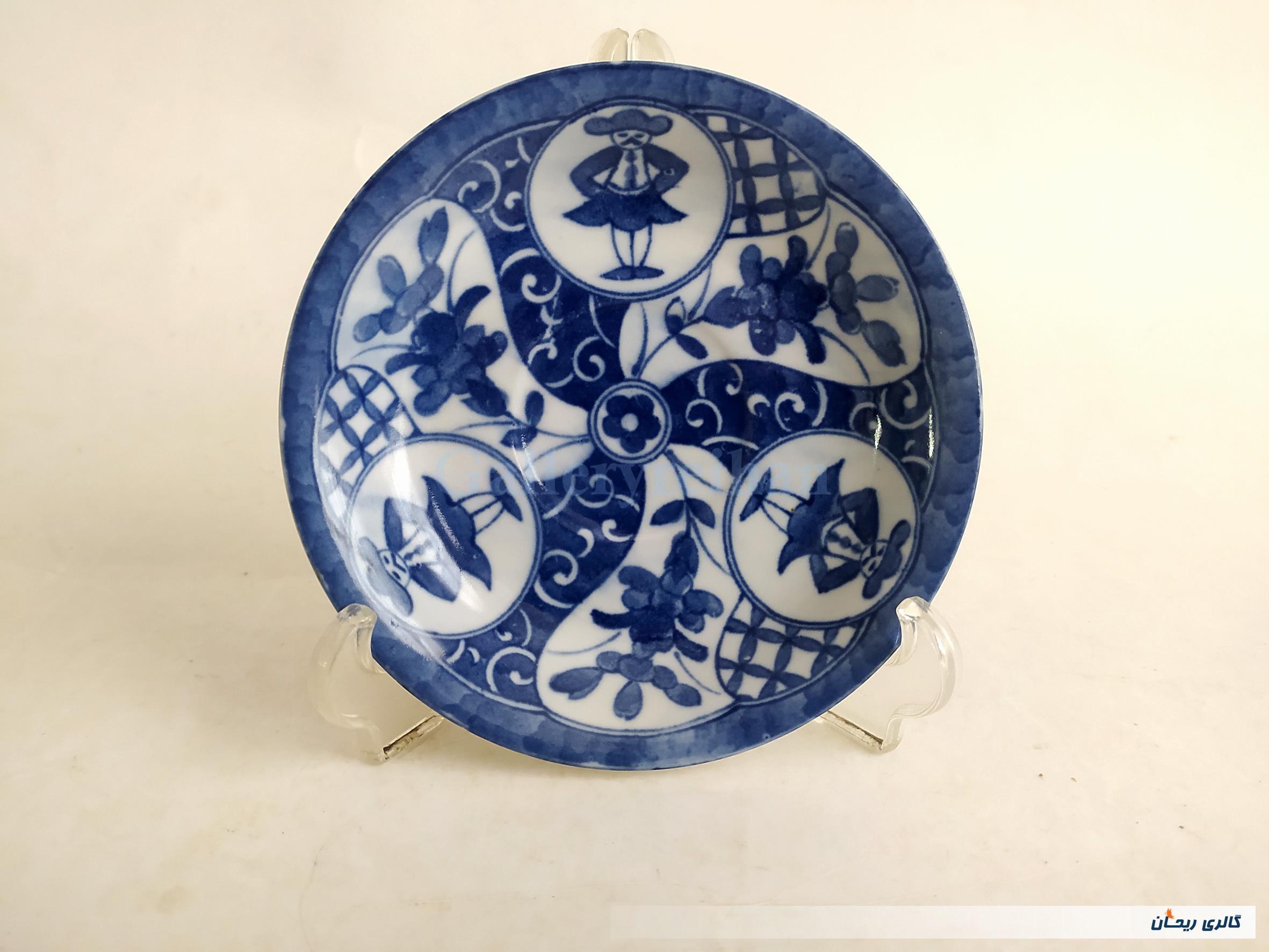 دیوارکوب یا نعلبکی قلم آبی قدیمی طرح خاص 