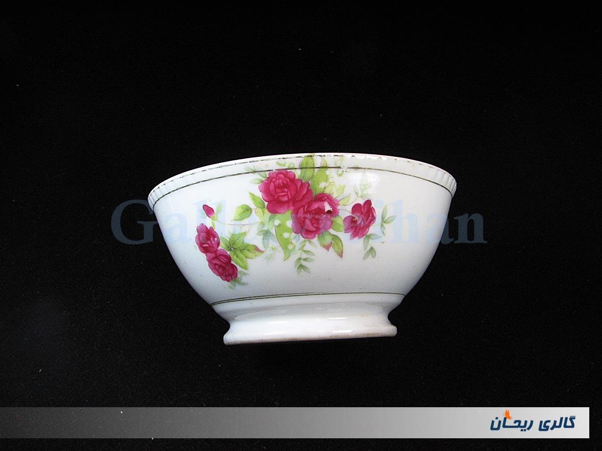 کاسه چینی گل سرخی قدیمی ساخت ژاپن 
