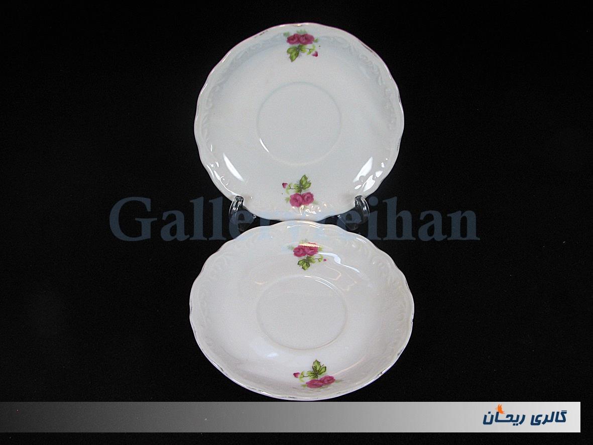 2 دیوارکوب یا زیرفنجانی طرح گل سرخی قدیمی