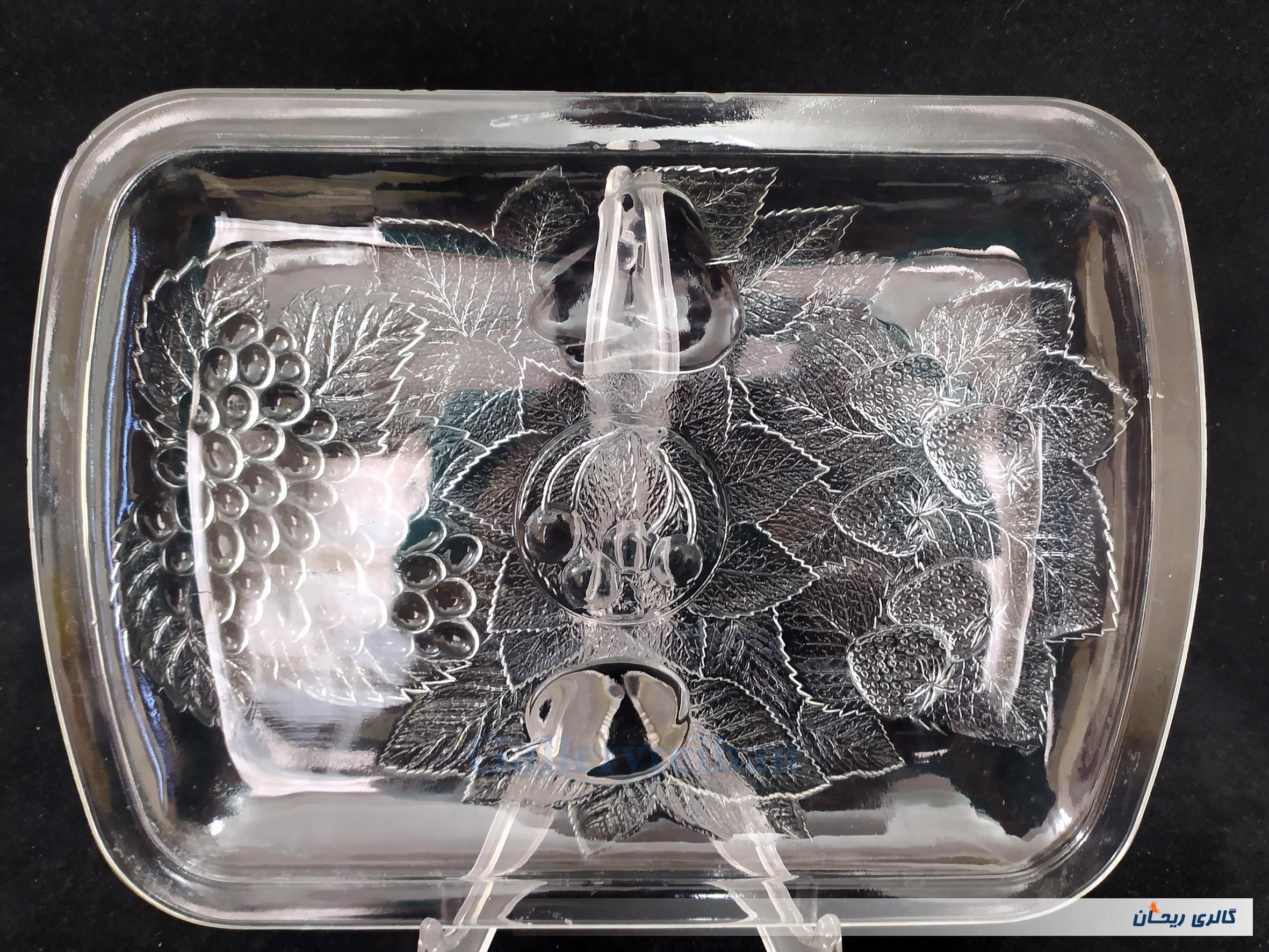 دیس میوه خوری بلوری ضخیم طرح میوه