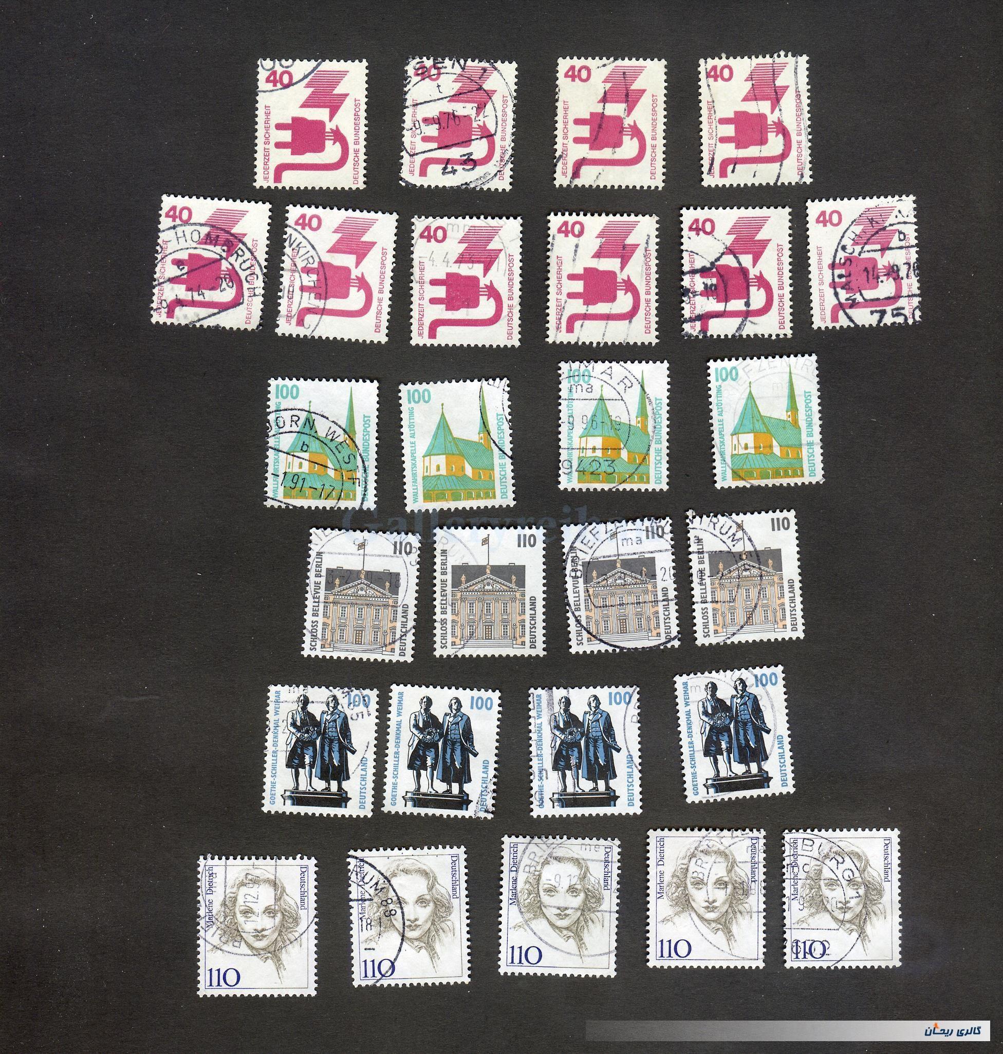 27 عدد تمبر مختلف مربوط به کشور آلمان 