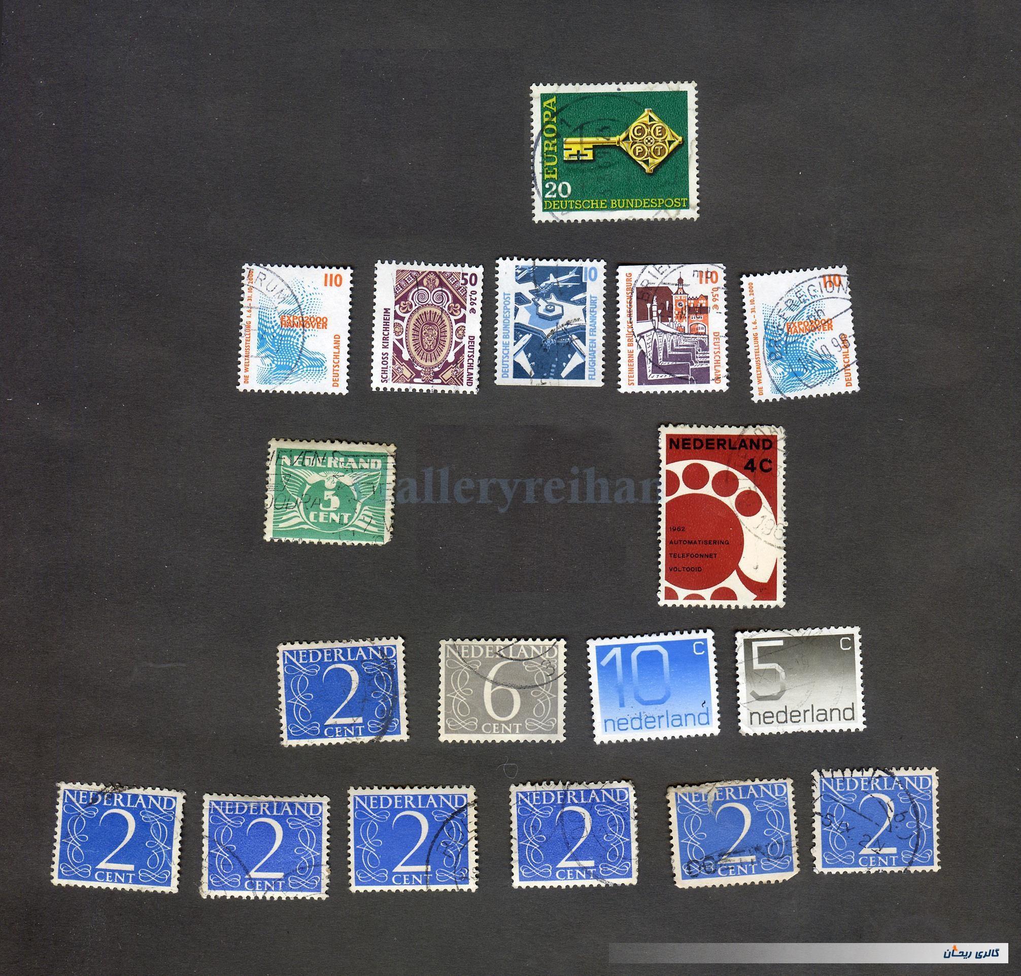18 عدد تمبر قدیمی و خاص کشور هلند 