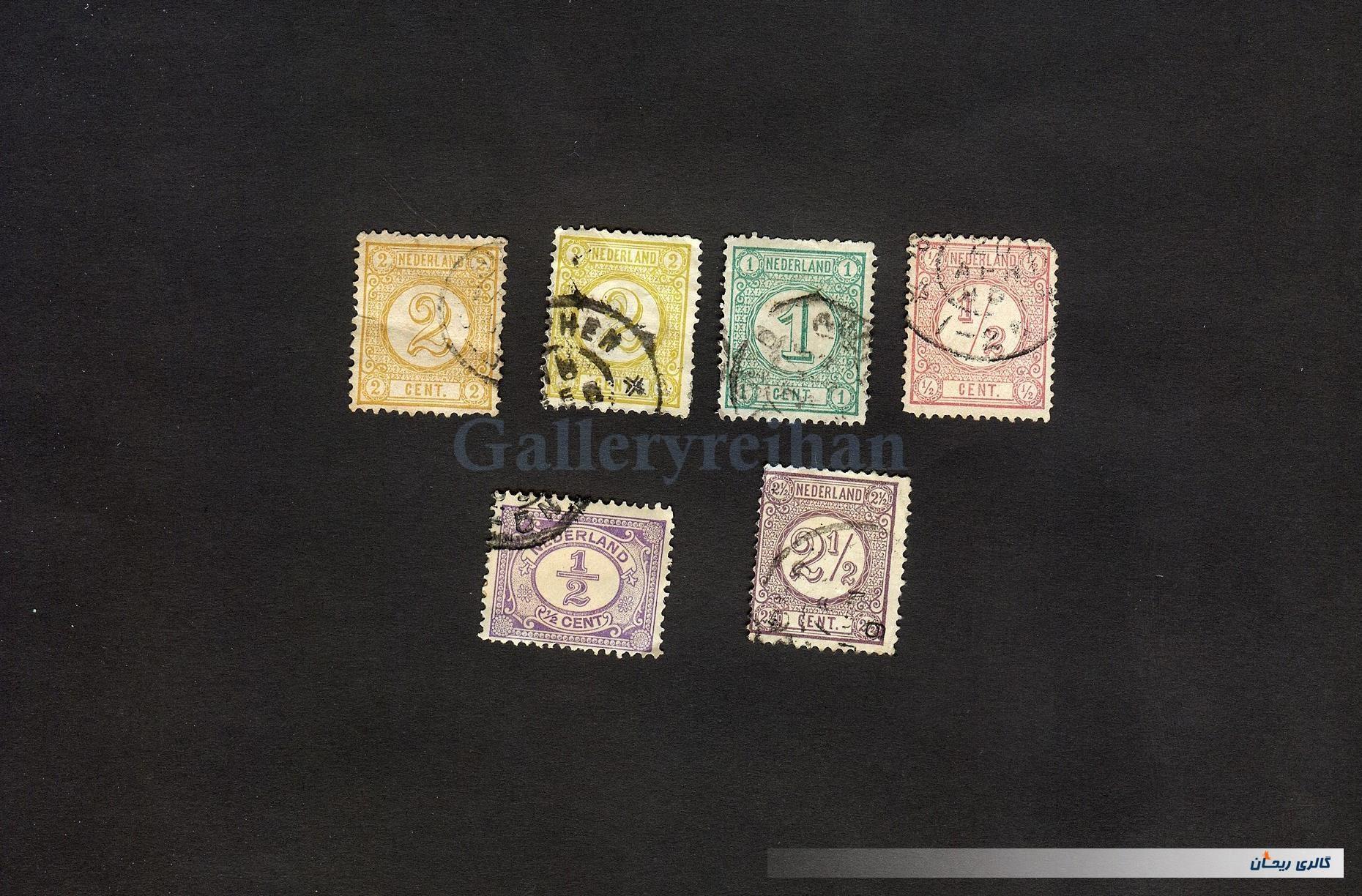 6 عدد تمبر قدیمی و کمیاب کشور هلند