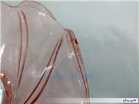 ظرف میوه خوری بلوری زرشکی کمرنگ قدیمی