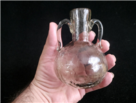  بطری کوچک 2 دسته طرح ترکدار دست ساز شفاف