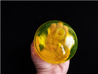 سالونگ یا بطری دستساز شیشه ای کوچک زرد