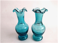  2 عدد گلدان آبی دست ساز قدیمی زیبا