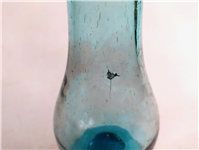 گلدان پایه داره لاله ای قدیمی دستساز آبی 