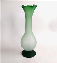  گلدان بزرگ دستساز قدیمی سبز رنگ مات 