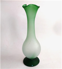  گلدان بزرگ دستساز قدیمی سبز رنگ مات 