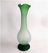  گلدان بزرگ دستساز قدیمی سبز رنگ مات 