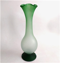  گلدان بزرگ دستساز قدیمی سبز رنگ مات 