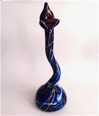 گلدان شیشه ای 3پوست دستساز بسیار کمیاب 