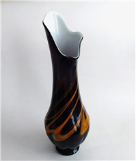 گلدان شیشه ای دو پوست دستساز کمیاب