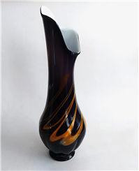 گلدان شیشه ای دو پوست دستساز کمیاب