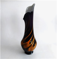 گلدان شیشه ای دو پوست دستساز کمیاب