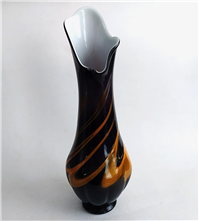 گلدان شیشه ای دو پوست دستساز کمیاب