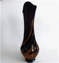 گلدان شیشه ای دو پوست دستساز کمیاب