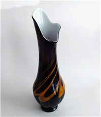 گلدان شیشه ای دو پوست دستساز کمیاب