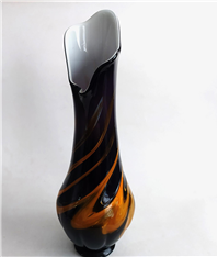 گلدان شیشه ای دو پوست دستساز کمیاب