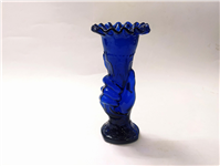  2 گلدان شیشه ای کبالتی دست دلبر قدیمی 