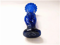  2 گلدان شیشه ای کبالتی دست دلبر قدیمی 