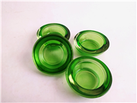 شمعدان شیشه ای ضخیم سبز بیدی زیبا