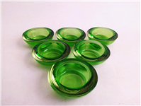 شمعدان شیشه ای ضخیم سبز بیدی زیبا