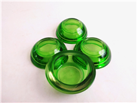 شمعدان شیشه ای ضخیم سبز بیدی زیبا