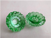 شمعدان شیشه ای ضخیم طرح الماس توپر 