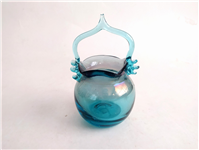  گلدان شیشه ای دست ساز طرح سبد آبی 