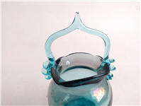  گلدان شیشه ای دست ساز طرح سبد آبی 