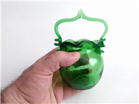 گلدان شیشه ای دست ساز طرح سبد سبز