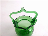 گلدان شیشه ای دست ساز طرح سبد سبز