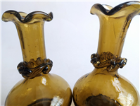  2 عدد گلدان قهوه ای کاردست قدیمی