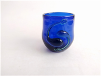 لیوان قدیمی دست ساز شیشه ای کبالتی 