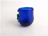 لیوان قدیمی دست ساز شیشه ای کبالتی 