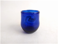 لیوان قدیمی دست ساز شیشه ای کبالتی 