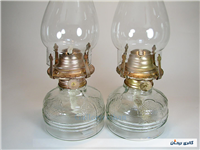  یک جفت چراغ نفتی زیبا کاملا سالم 