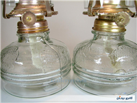  یک جفت چراغ نفتی زیبا کاملا سالم 