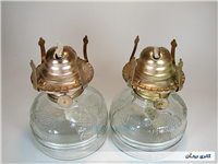  یک جفت چراغ نفتی زیبا کاملا سالم 