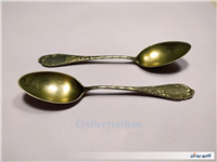  2عدد قاشق قدیمی دوطرف نقشدار بسیار خاص 