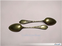  2عدد قاشق قدیمی دوطرف نقشدار بسیار خاص 