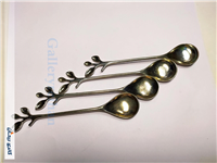  4 عدد قاشق قدیمی نوربلین طرح شاخه 