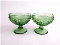  یک جفت قندان قدیمی پایه دار بلور سبز