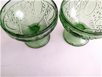  یک جفت قندان قدیمی پایه دار بلور سبز